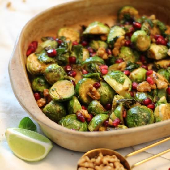 Brussels Sprouts with Pomegranate - Recipe photo by thygoodness