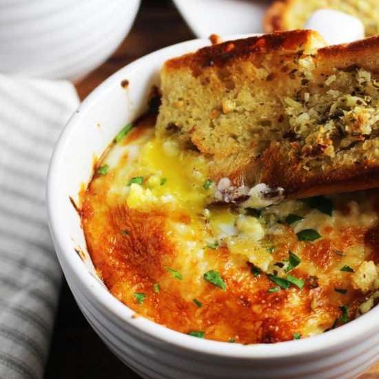 Baked Eggs in Purgatory - Recipe photo by Our Happy Mess