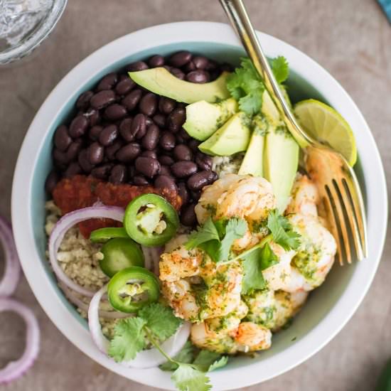 Healthy Shrimp Burrito Bowls - Recipe photo by SunkissedKitchen