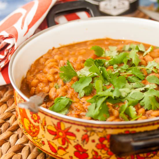 Beer-Braised Pinto Beans - Recipe photo by tideandthyme