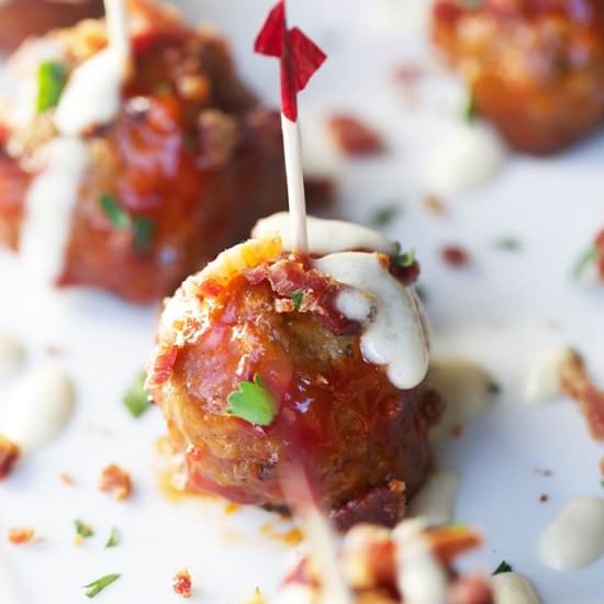 Honey Barbecue Bacon Meatballs - Recipe photo by prettylittleapron