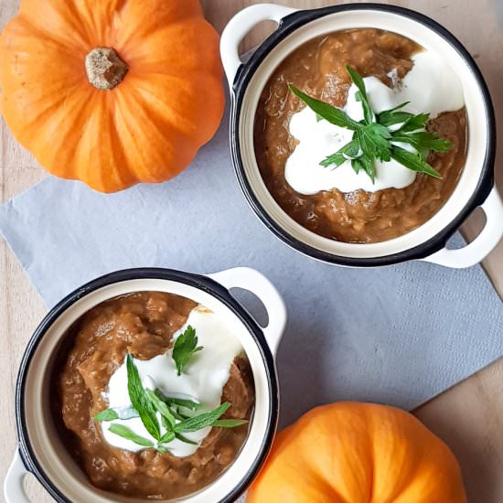 Pumpkin beef stew - Recipe photo by vertruffelijk