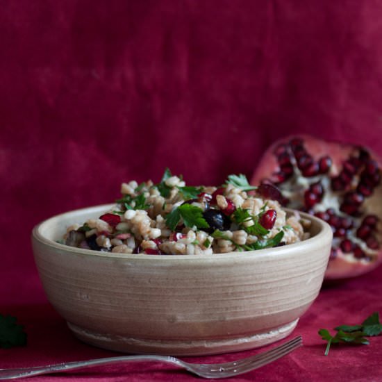 Seven Species Farro Barley Pilaf - Recipe photo by kitchencoup