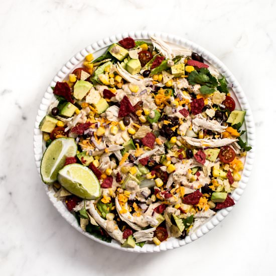 Healthy Chicken Taco Salad - Recipe photo by saltandlavender