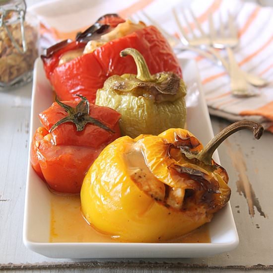 Chicken Stuffed Pepper and Tomato - Recipe photo by culinaryflavors
