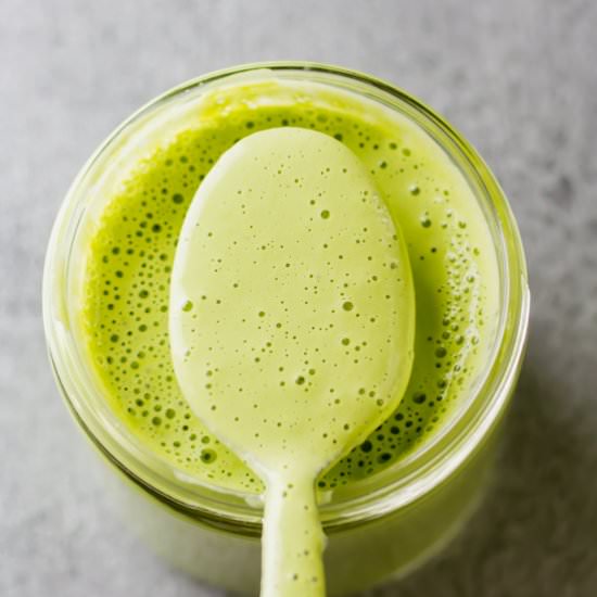 The Ultimate Green Cilantro Garlic Sauce - Recipe photo by sproutingzeneats