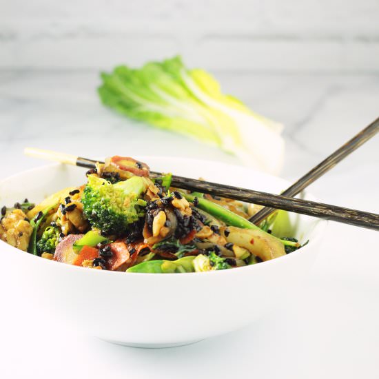 Forbidden Rice Tempeh Power Bowls - Recipe photo by Craving Something Healthy