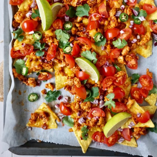 Skinny Sheet Pan Turkey Nachos - Recipe photo by NotEnoughCinnamon