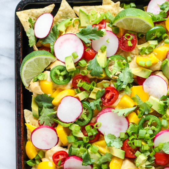 Sheet Pan Veggie Nachos - Recipe photo by pumpkinandpb