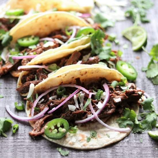 Slow Cooker Ancho Short Rib Tacos - Recipe photo by Give it Some Thyme