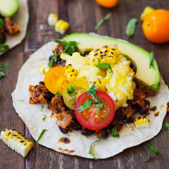 Spicy Quinoa and Black Bean Tacos - Recipe photo by Avocado A Day