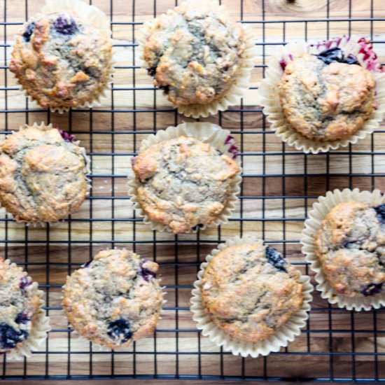 Banana Blueberry Spelt Muffins - Recipe photo by the food blog