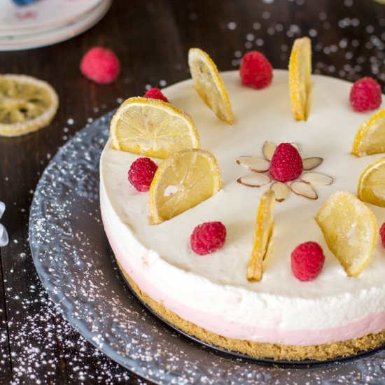 Lemon Raspberry No Bake Cheesecake - Recipe photo by wip_blog