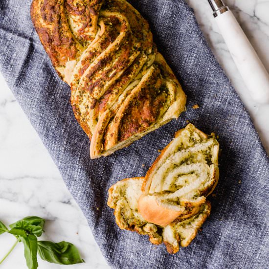 cheesy pesto bread - Recipe photo by wellseasonedstudio