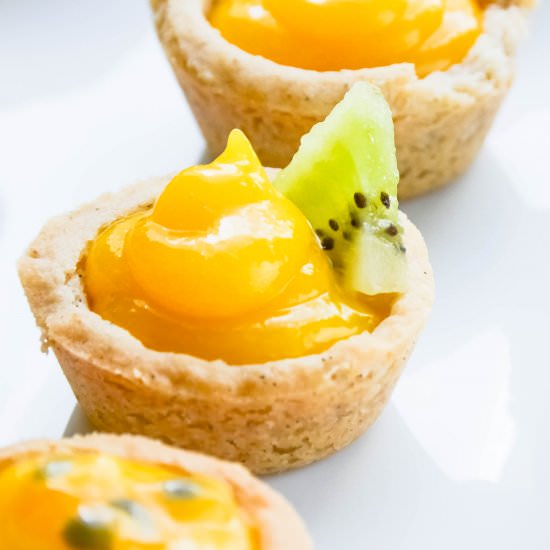 Tropical Passion Fruit Tartlets - Recipe photo by garlic and zest