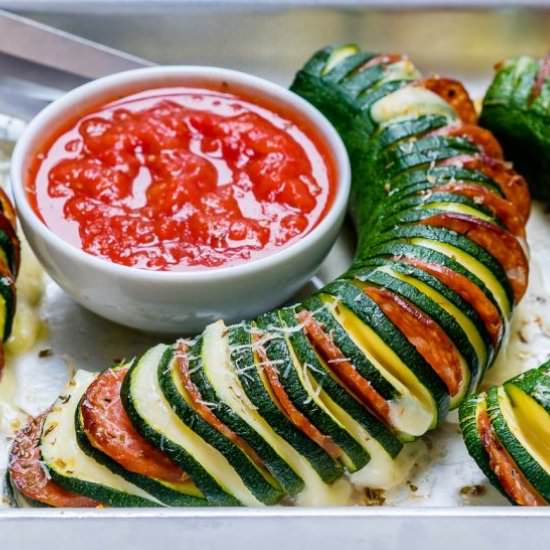 Pizza Stuffed Zucchini - Recipe photo by cleanfoodcrush