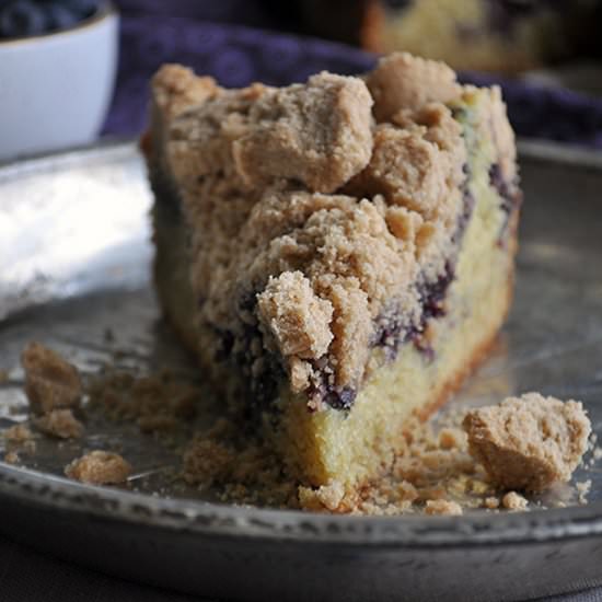 Blueberry Crumb Coffee Cake - Recipe photo by BatterandDough