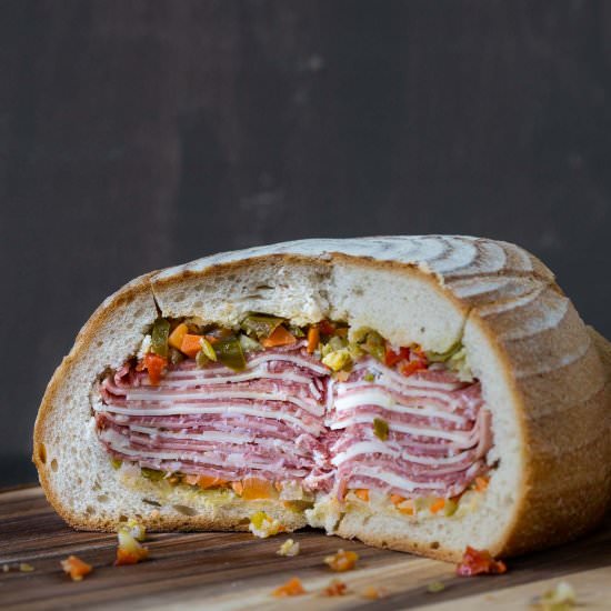 Gigantic Muffaletta - Recipe photo by giftofhospitality