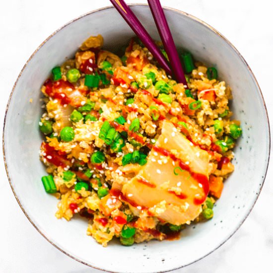 Kimchi Fried Cauli Rice - Recipe photo by LancFoodieGirl
