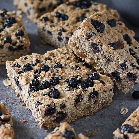 Blender-Ready Blueberry Bars - Recipe photo by SavorySpin