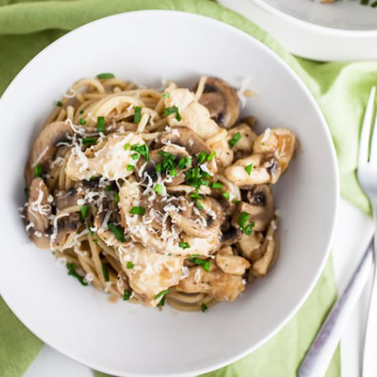Easy Chicken Marsala Pasta - Recipe photo by therusticfoodie