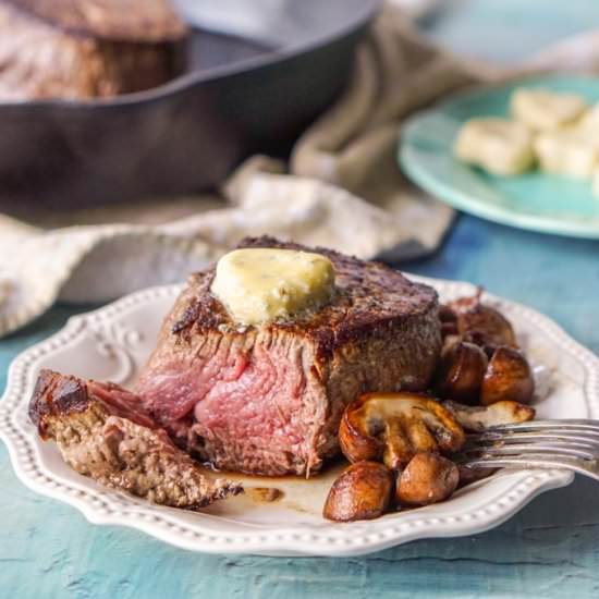 Filet Mignon & Blue Cheese Butter - Recipe photo by MyLifeCookbook