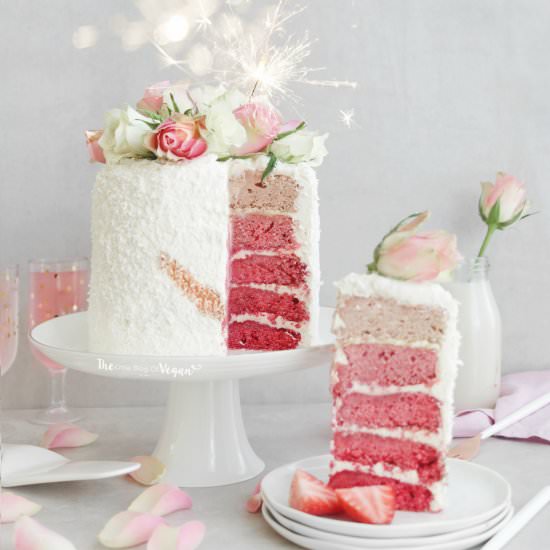 Vegan Ombre cake - Recipe photo by The Little Blog of Vegan