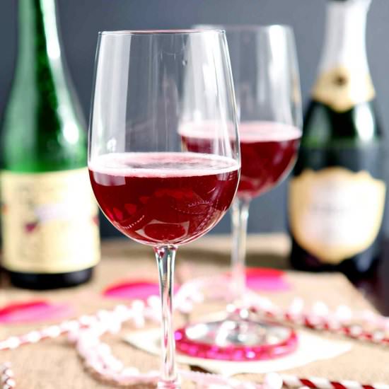 Framboise Champagne Cocktail - Recipe photo by thespeckledpalate