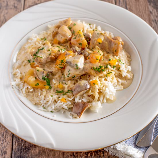 Apricot Chicken w/ Mushroom Cream - Recipe photo by muttandchops