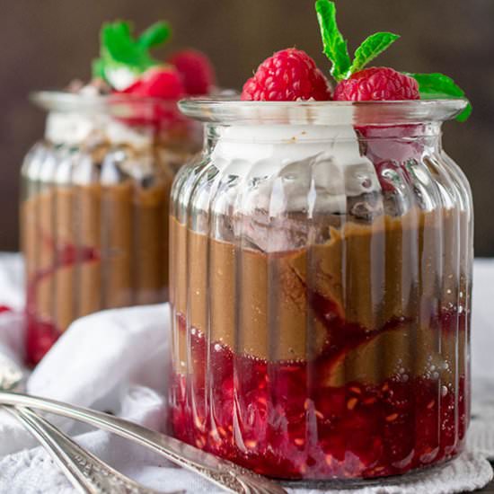 Raspberry Chocolate Avocado Mousse - Recipe photo by Raw Revive