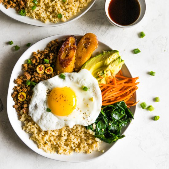 Healthy-ish Cuban Bibimbap Bowl - Recipe photo by asassyspoon