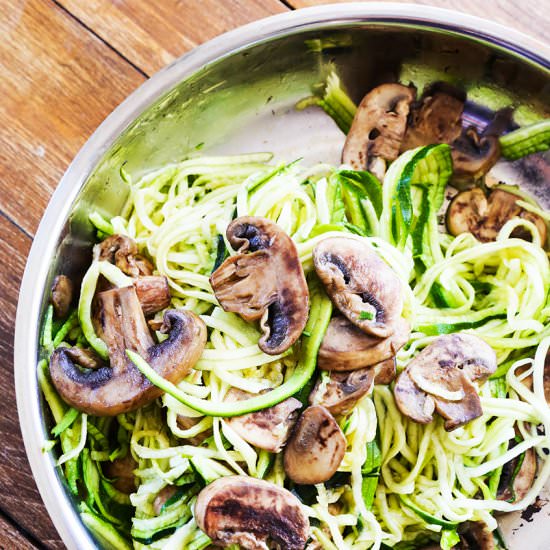 Sauteed Zucchini Noodles & Mushroom - Recipe photo by pipandebby