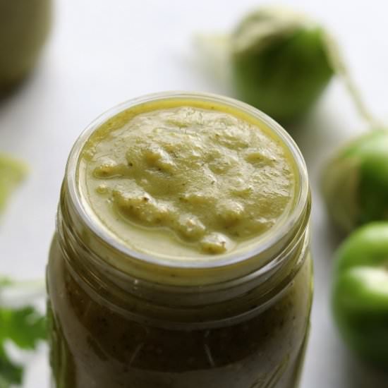 Roasted Tomatillo Salsa Verde - Recipe photo by Give it Some Thyme