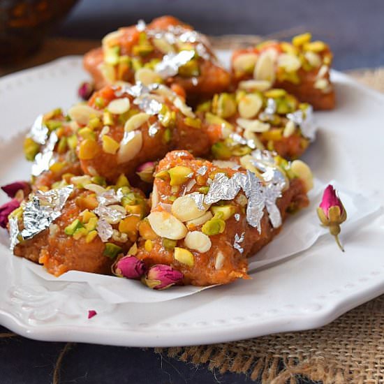 Gajar Burfi/Carrot Fudge - Recipe photo by Savory Bites