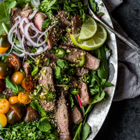 30-Minute Thai Beef Salad - Recipe photo by platingsandpairings