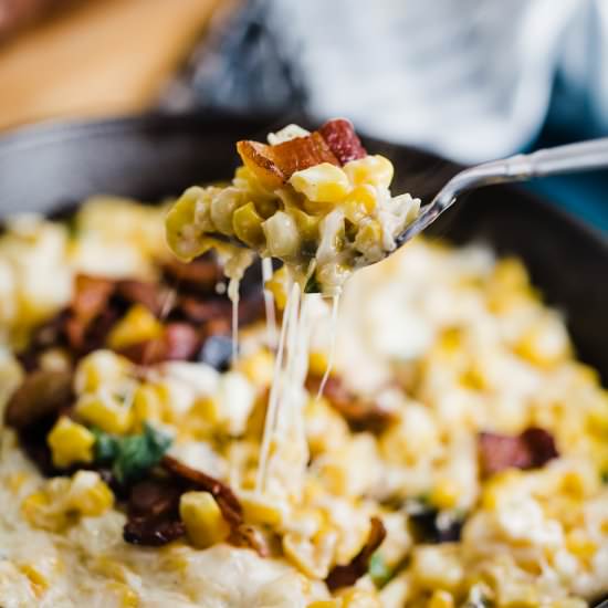 Poblano & Bacon Street Corn Skillet - Recipe photo by dadwithapan
