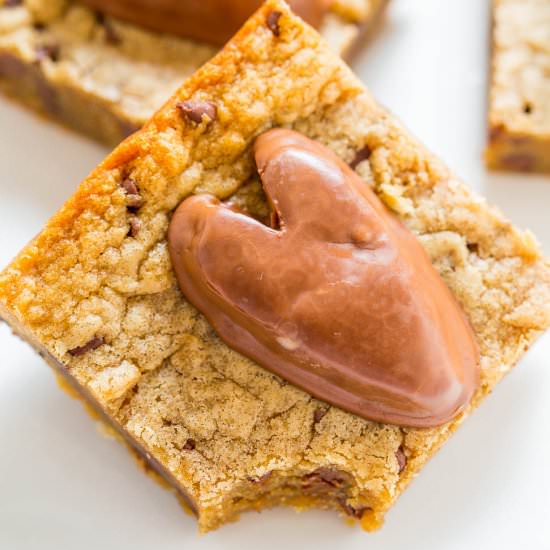 PB Choc Chip Valentine's Blondies - Recipe photo by Averie