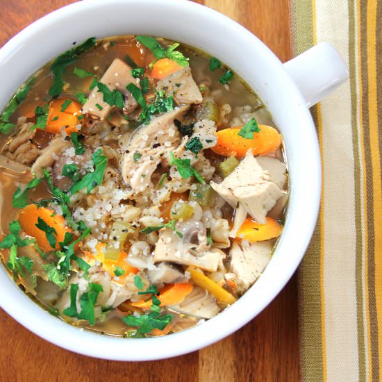Barley, Chicken & Vegetable Soup - Recipe photo by Flipped-Out Food