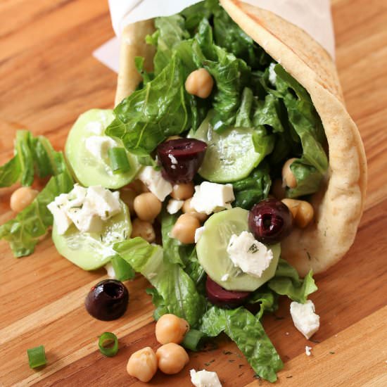 Greek Chickpea Flatbread Salad - Recipe photo by tms1