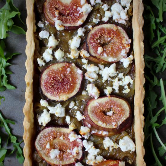 Onion, Feta and Fig Tart - Recipe photo by thefoodiejourney