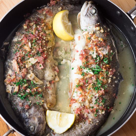 Trout Stuffed with Serrano Ham - Recipe photo by Gday Souffle