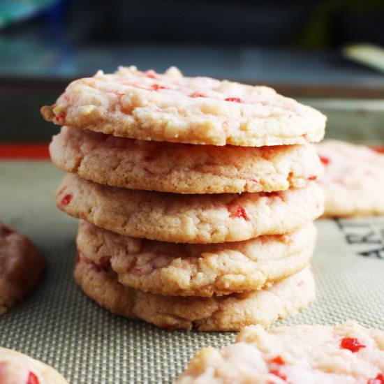 Cherry Almond Sugar Cookies - Recipe photo by Our Happy Mess