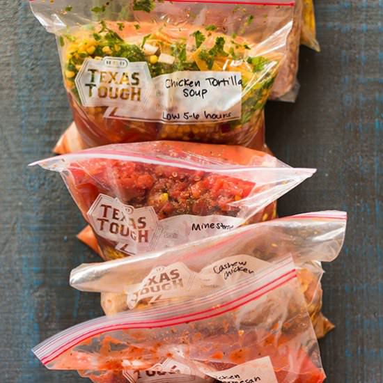 7 Slow Cooker Freezer Meals - Recipe photo by asweetpeachef