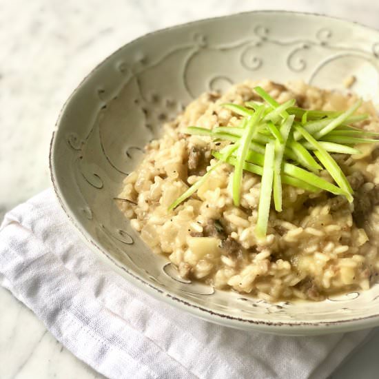 Sausage and Green Apple Risotto - Recipe photo by OurItalianTable