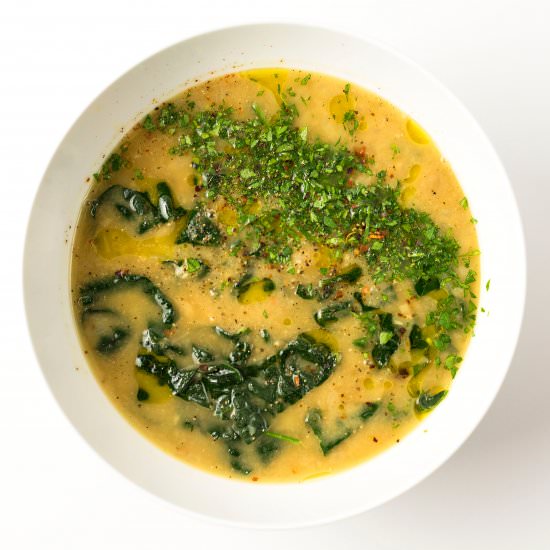 butter bean and kale soup with miso - Recipe photo by eohynn