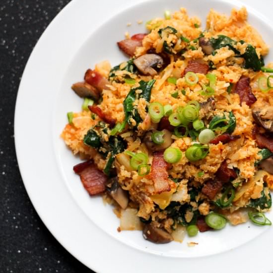 Kimchi-Bacon Cauliflower Fried Rice - Recipe photo by WorthyPause