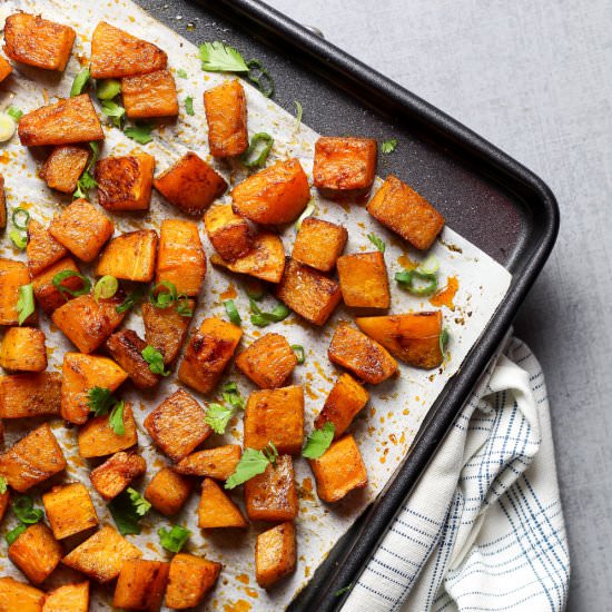 Easy Cumin Roasted Butternut Squash - Recipe photo by WorthyPause