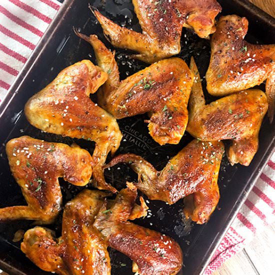 Baked Sheet Pan Buffalo Wings - Recipe photo by simplyfoodies