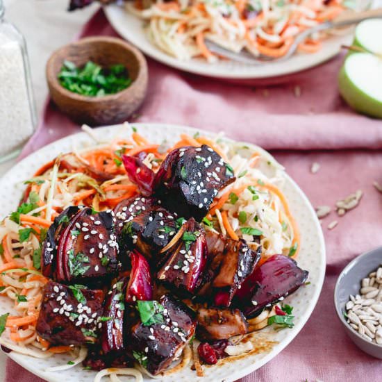 Tart Cherry Glazed Ahi Tuna Kabobs - Recipe photo by Running to the Kitchen