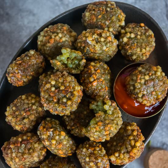Beet Leaves Sabudana Wada - Recipe photo by Cookilicious